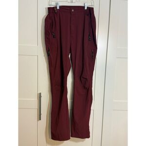 Outdoorsports Hiking Pants Womens Size M Lightweight Cargo Maroon‎ Elastic Waist